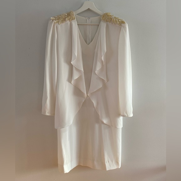 70s The French Fact creamy white dress - Picture 1 of 7